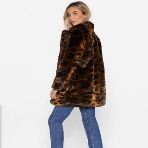 Faux Fur Leopard Coat